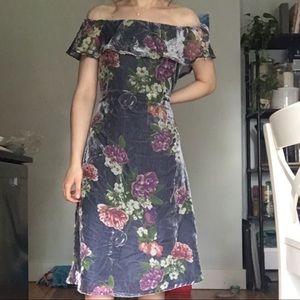 velvet floral dress